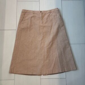 VTG L.L. Bean Classic Fit Straight 100% Cotton Womens Herringbone Skirt Sz 18